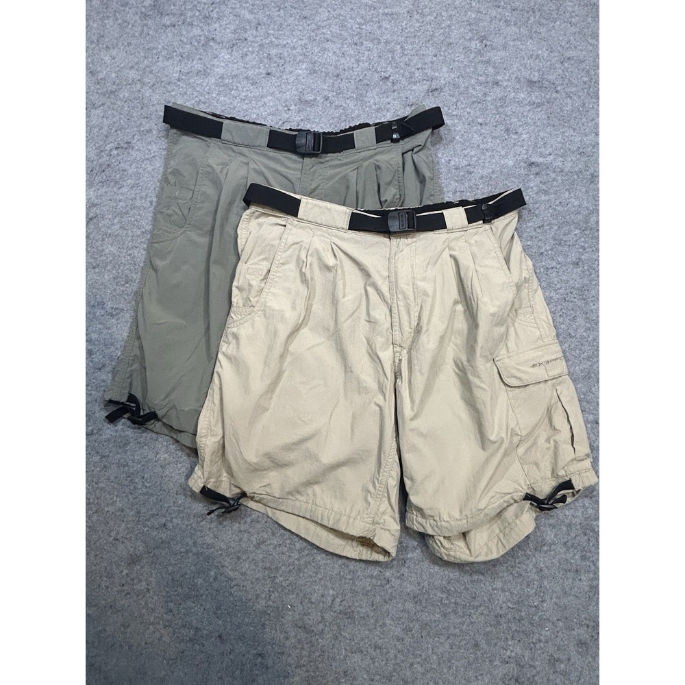 ExOfficio Shorts Mens Medium Nylon Hiking Lined Belted Cargo Two Pairs